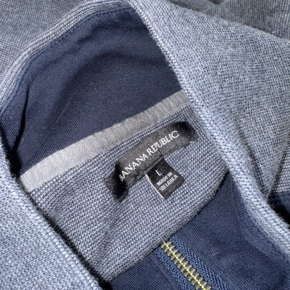 Banana Republic Men's 100% Cotton Striped Preppy Casualcore Quarter Zip, Size L‎
